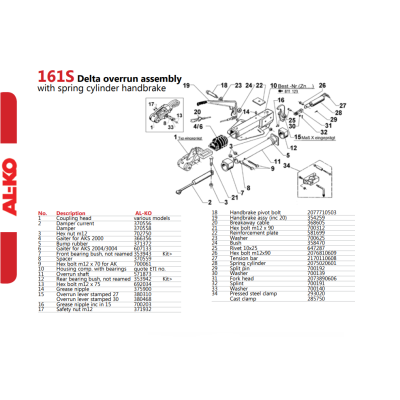 ALKO Coupling 161S Delta Parts - Spare Parts Diagram