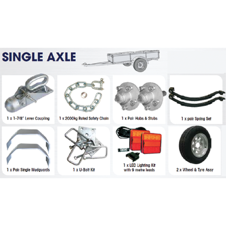 CM Trailer - Single Axle Trailer Kit - Non-Braked - 1000kg - 13\"_2