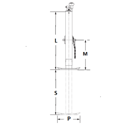 2700kg Capacity Stand - Side Wind - Mounting tube - Knott_2